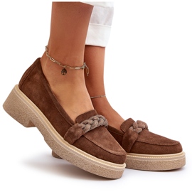 Zazoo 3429/W Wildleder-Mokassins für Damen mit Verzierung, Braun 5