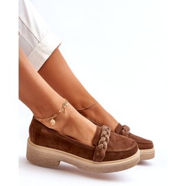 Zazoo 3429/W Wildleder-Mokassins für Damen mit Verzierung, Braun 4