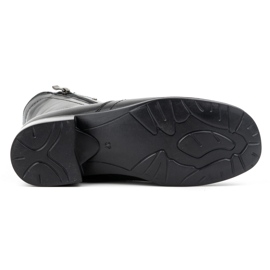 Olivier Isolierte Damenstiefel aus Leder mit zwei Reißverschlüssen 310BB, schwarz 5