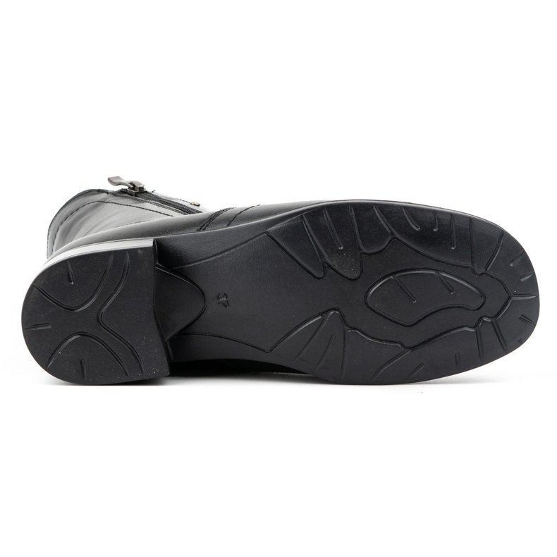 Olivier Isolierte Damenstiefel aus Leder mit zwei Reißverschlüssen 310BB, schwarz 5