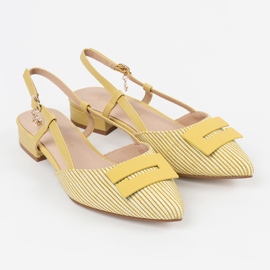 Goodin Gelbe Sandalen mit offener Ferse 1