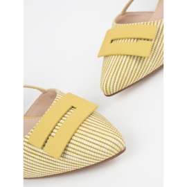 Goodin Gelbe Sandalen mit offener Ferse 4