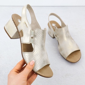 Damen-High Heels Sandalen Golden Rieker 64665-60 1