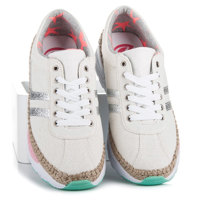 Kylie Schnürschuhe, Espadrilles braun grau 1