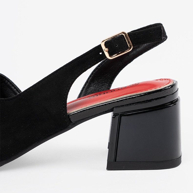 Goodin Schwarze Wildleder -Sandalen 2