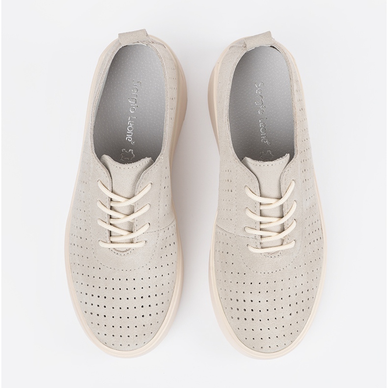 Sergio Leone Openwork Lederschuhe beige 1