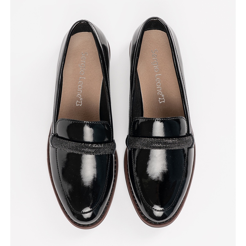 Mokassins mit Sergio Leone Black Ledereinsatz schwarz 2