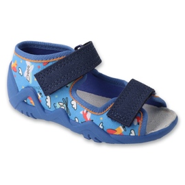 Befado Kinderanteile 350p052 Ledereinsatz blau 1