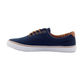 American Club Marineblaue Turnschuhe gebunden 18-65 braun navy blau 2