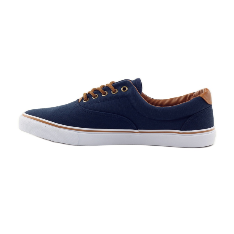 American Club Marineblaue Turnschuhe gebunden 18-65 braun navy blau 2