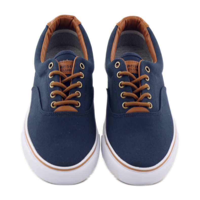 American Club Marineblaue Turnschuhe gebunden 18-65 braun navy blau 4