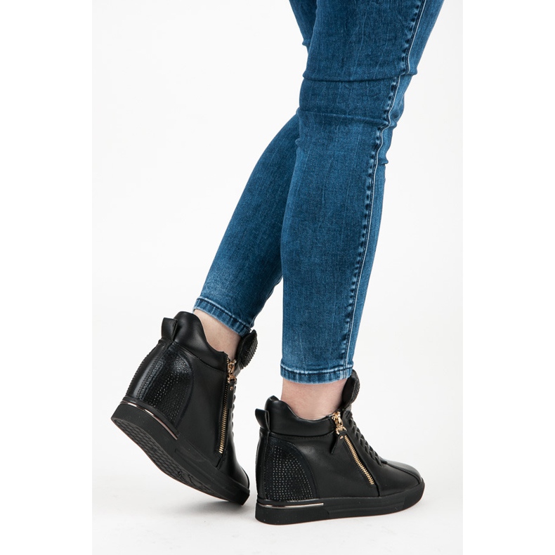 Schwarze Turnschuhe mit Reißverschluss 2