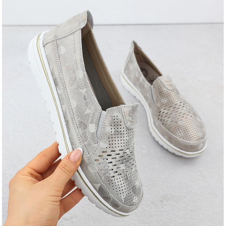 Evento Frauen Lederschuhe Openwork Golden Event 1653 1