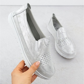 Evento Frauen Lederschuhe Openwork Silber Event 1653 silber- 1