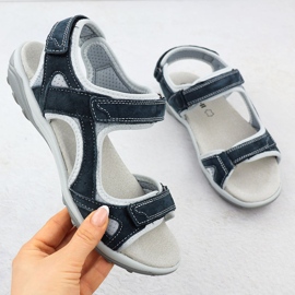 Cambell Camell Al94327 Marineblaues Ledersandalen Sandalen 1