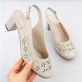 Frauensandalen voller offener Arbeitsergio Leone SK179 beige 1