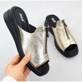 Damenflip Flops für metallische Metallic Jezzi ASA266-2 golden 1