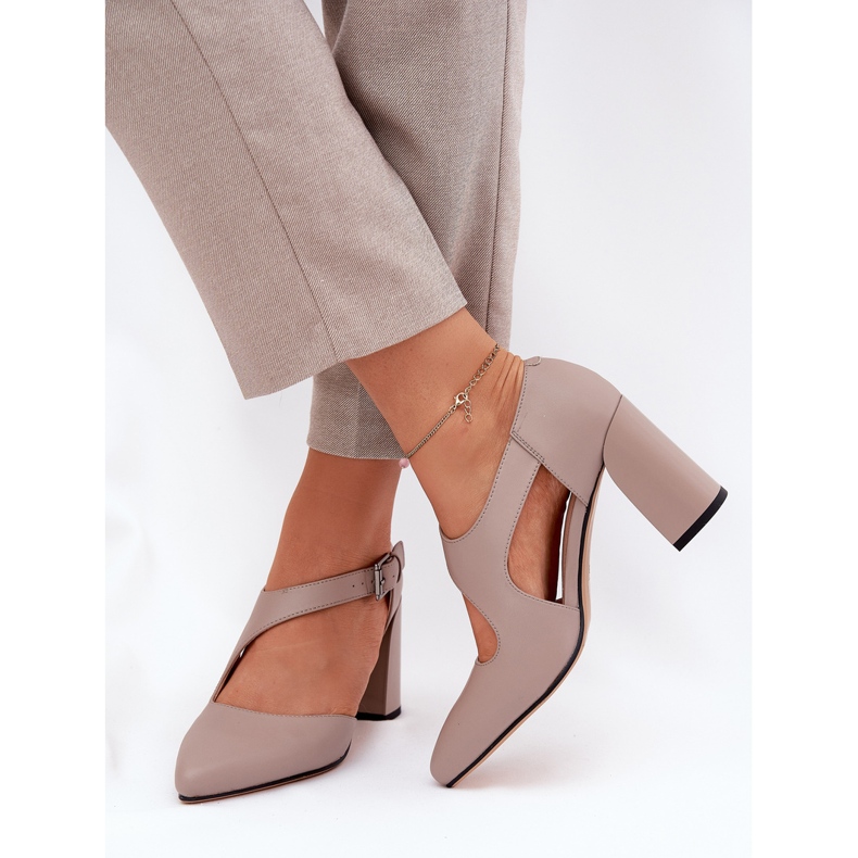 Lederpumpen auf der Säule mit Vinceza 91133 Graue Klemme 2