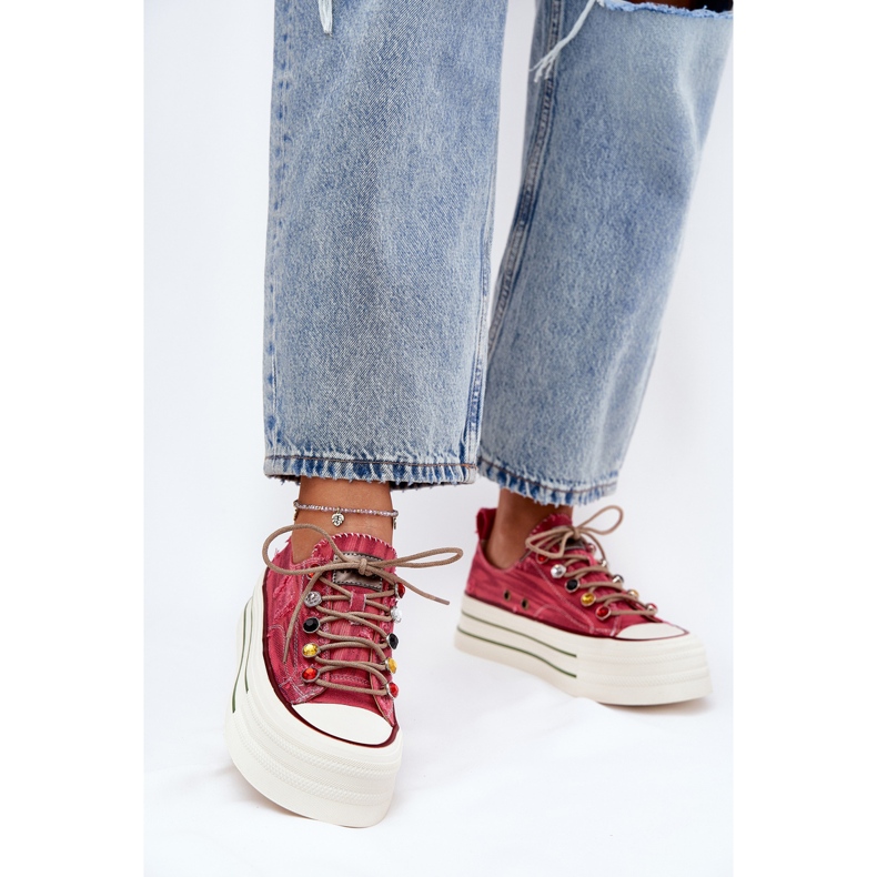 Frauen -Sneaker auf der GOE RR2N4104 -Plattform rot 1