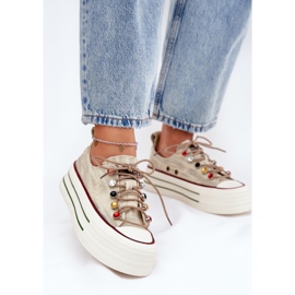 GOE Frauen -Sneaker auf der Plattform rr2N4105 Beige 2