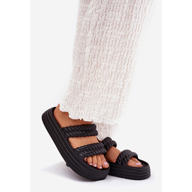 S.Barski Leichte Schaumflip Flops auf der Plattform S. Barski ZK51-001 Schwarz 1