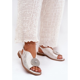 S.Barski Glänzende Frauen Sandalen Dekorative Details S. Barski Kv51-012 Silber 2