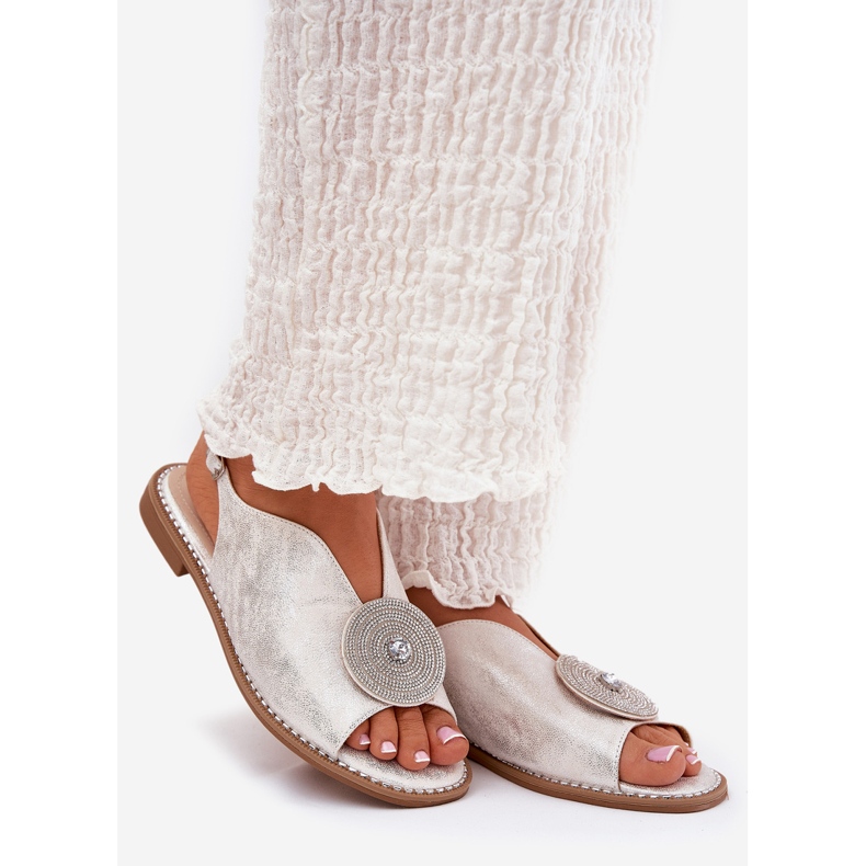 S.Barski Glänzende Frauen Sandalen Dekorative Details S. Barski Kv51-012 Silber 1