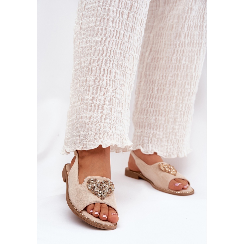 S.Barski Frauensandalen mit einem dekorativen Herzen S. Barski Kv27-018 Beige 2