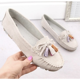 Filippo W PAW506A beige Wildledermokassins mit Fransen 2