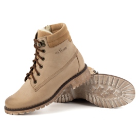 Olivier Damen-Lederstiefel, isolierte Winterstiefel, 365BB, Beige 2