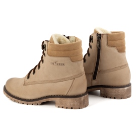 Olivier Damen-Lederstiefel, isolierte Winterstiefel, 365BB, Beige 3