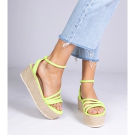 Espadrille Green Sandals auf der Plattform grün 3