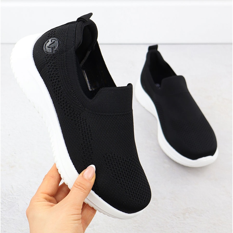 Frauen Sportschuhe rutschten schwarze Vinceza 17367 1