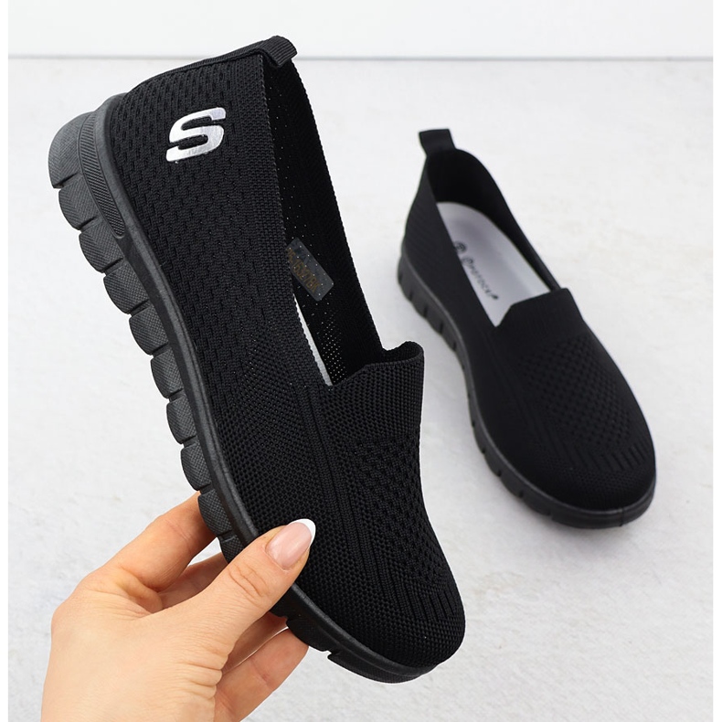 Frauen Sportschuhe rutschten schwarze Potocki 16327 aus 1