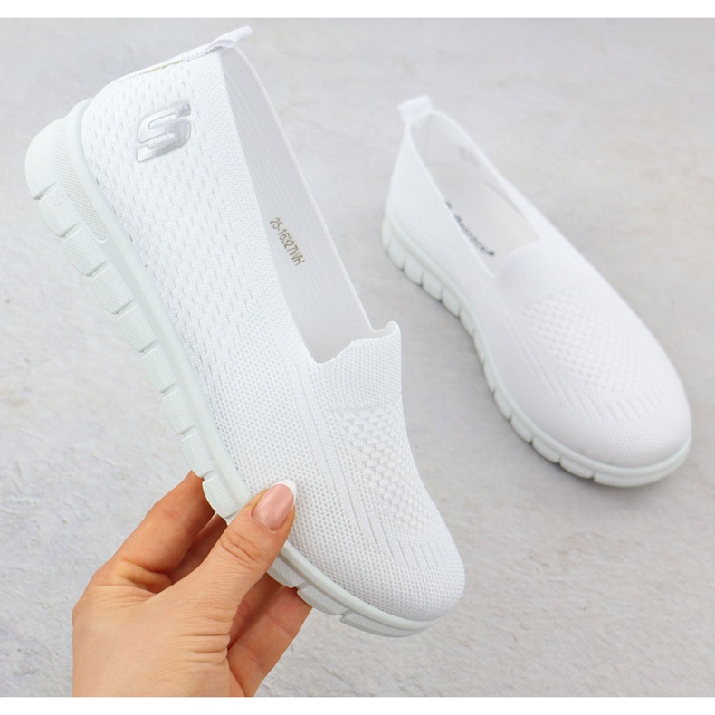 Frauen Sportschuhe rutschten weiße Potocki 16327 1