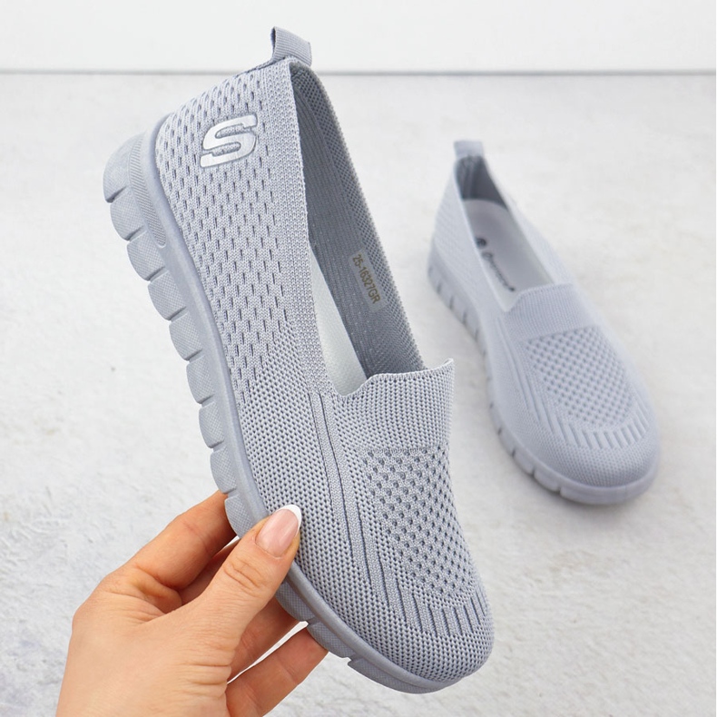 Frauen Sportschuhe rutschten graue Potocki 16327 aus 1