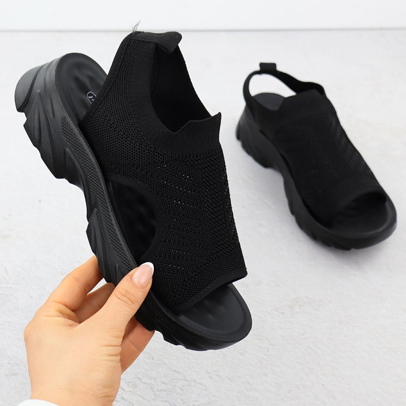 Frauensandalen gebaut -in schwarzen Potocki to90302 1