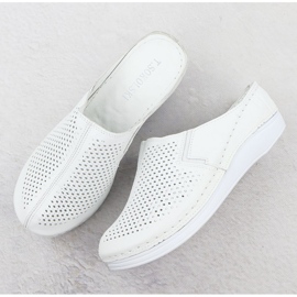 Damen-Leder-Hausschuhe aufgebaut Openwork White T.Sokolski L25-164 weiß 3