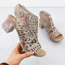 Frauen Sandalen aufgebaut Openwork Rieker 64780-90 mehrfarbig 1