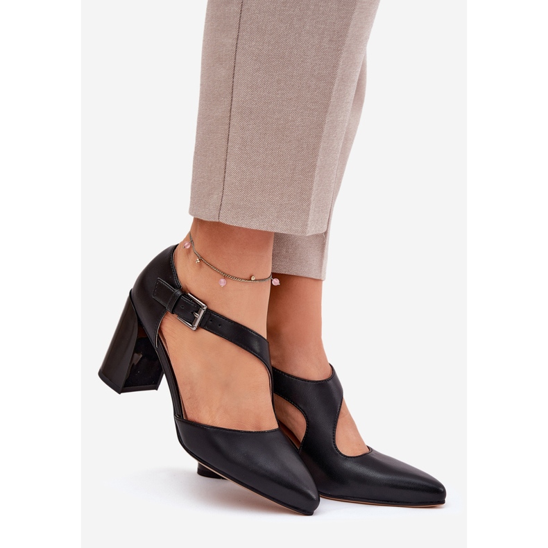 Lederpumpen auf der Säule mit Vinceza 91133 Black Clamp schwarz 1