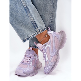 Damen -Leder -Sneaker GOE RR2N4081 Lila 1