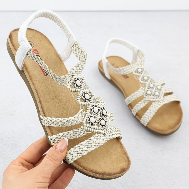 Frauen bequeme Sandalen aus Slip -up White Artiker 56C1323 weiß 1