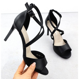 Frauensandalen auf der schwarzen Sergio Leone SK432 Ferse 1