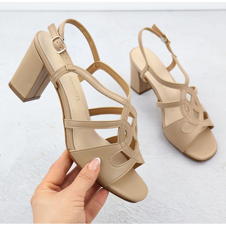 Frauensandalen auf dem Post Beige Sergio Leone SK884 1