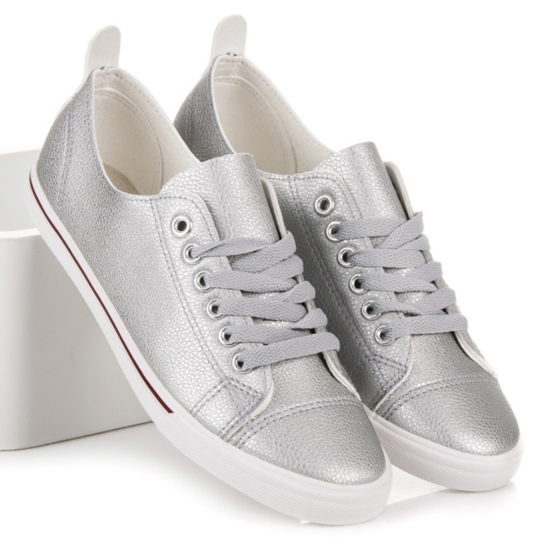 Seastar Silber gebundene Turnschuhe grau 1