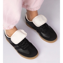 Schwarze Turnschuhe Frauensport -Sneaker 3