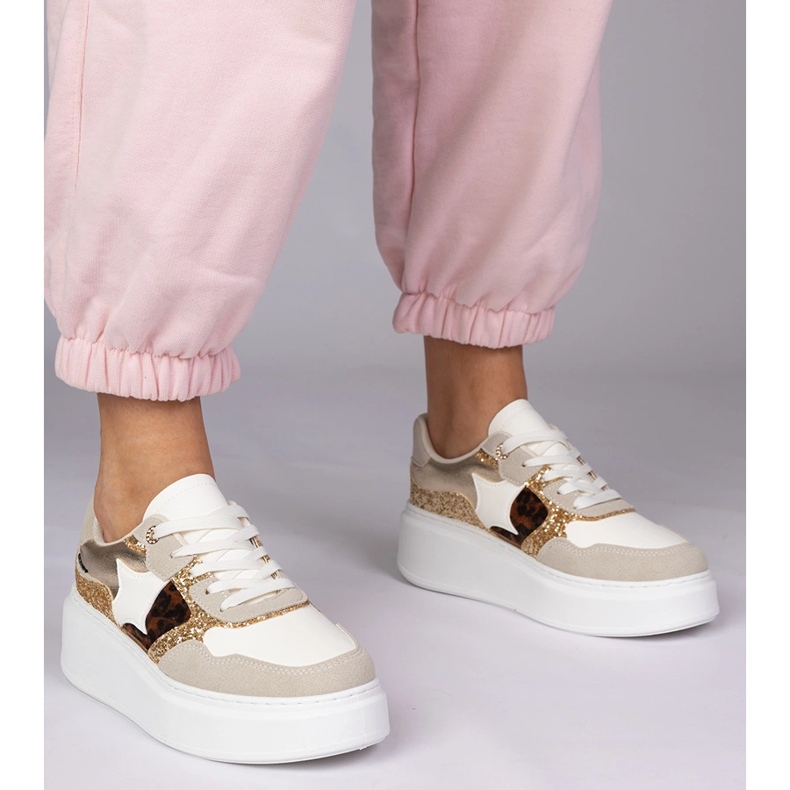 Leopard -Turnschuhe mit Glitzer mehrfarbig 1