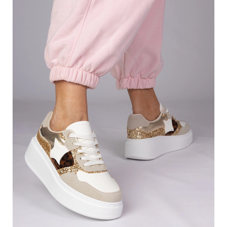 Leopard -Turnschuhe mit Glitzer mehrfarbig 2