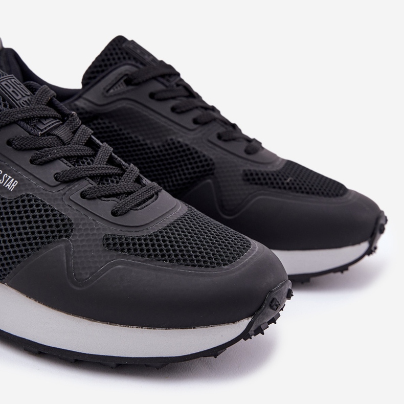 Herren-Turnschuhe auf dem Big Star RR174361 Hi-Pole-Plattform Black System schwarz 2