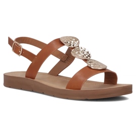Filippo Frauen flache Ledersandalen Obacs DS6885/25 Brown braun 1